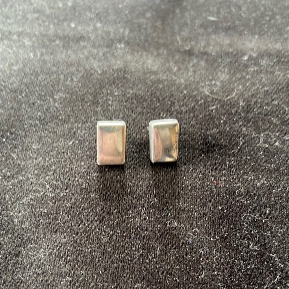 Silver Square Stud Earrings